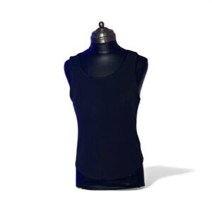 Calypsa Black grey Sleeveless Top made of a manmade fiber